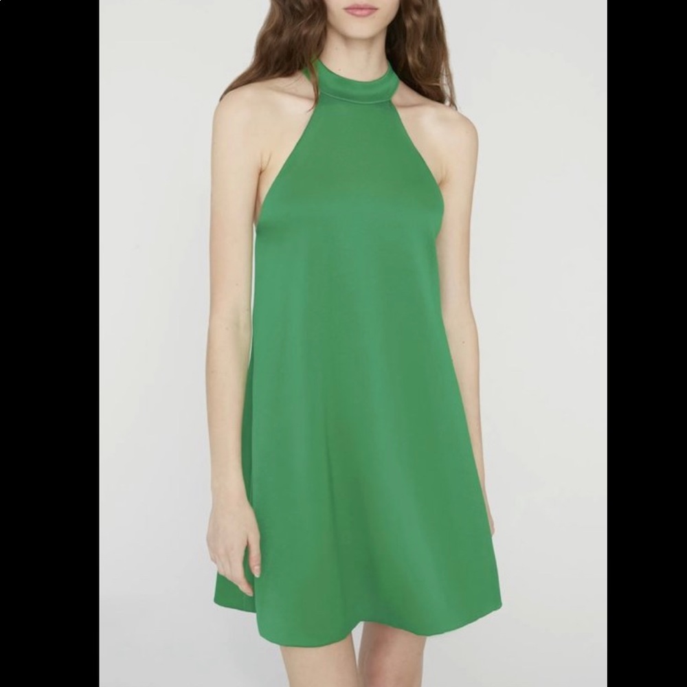 NWT Alice + Olivia Sicily Susanna mock-neck mini dress in emerald